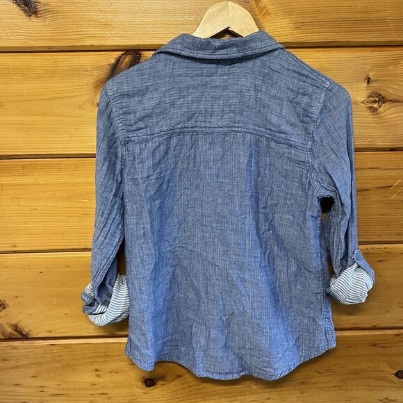 Coupe Collection Women's Heather Blue Button Down Blouse Size M - Picture 4 of 4